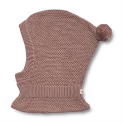 Wheat Pomi knitted balaclava - Lavender rose